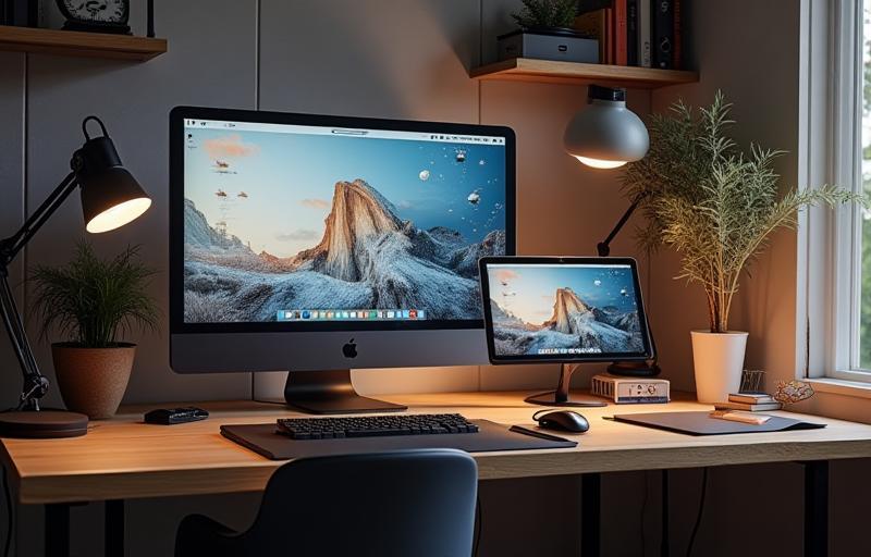 Modern web design studio workspace